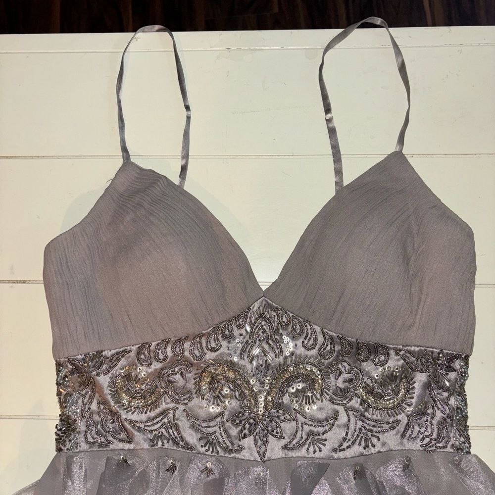 2000s Y2K Vintage Silk Beaded Sue Wong Designer Dress - Picture 2 of 5